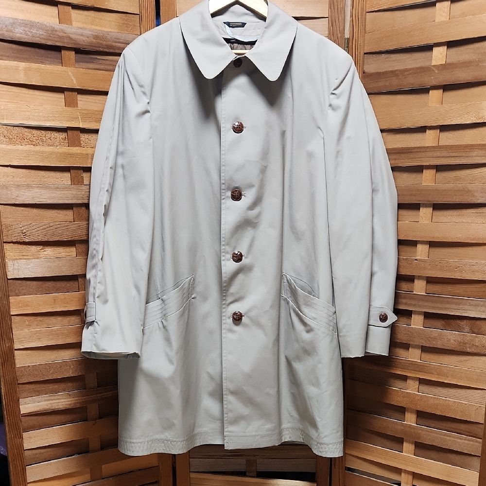 Northern Aire Men 44 Tan Trench Coat Khaki Jacket Removable Liner Winter Snow XL
